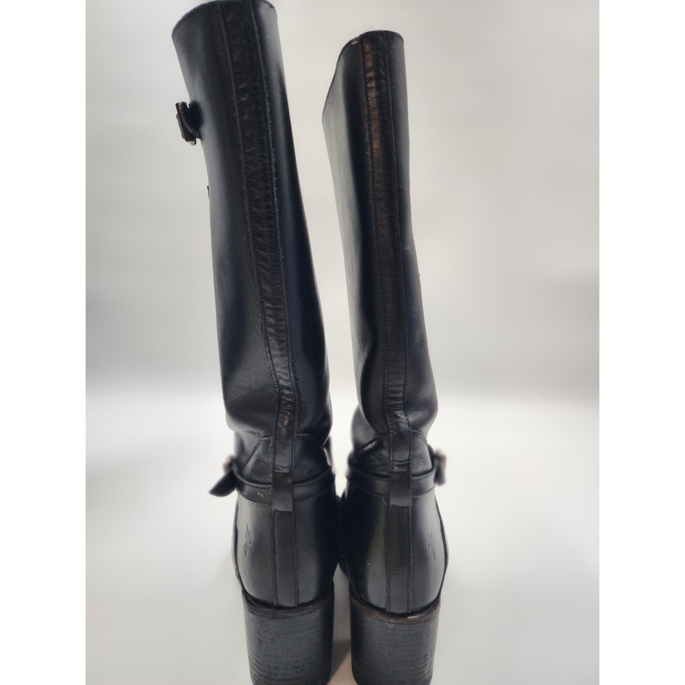 Frye Phillip Harness Tall Black Leather Boots Womens 8M Spain 77713 F906 - Picture 3 of 10